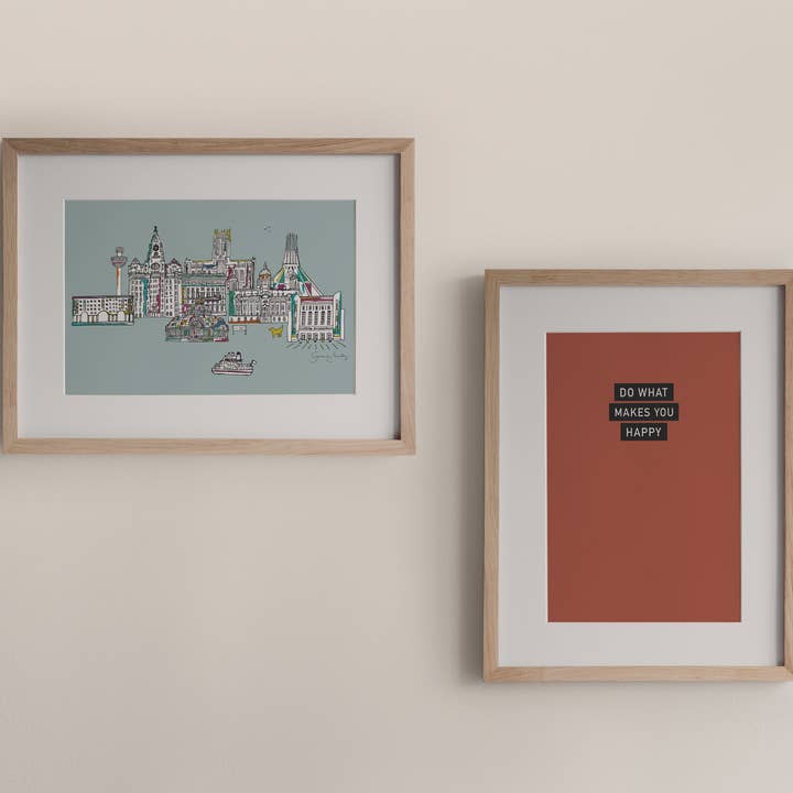 Blue Liverpool Landmarks Print for wholesale by Grace Emily Design