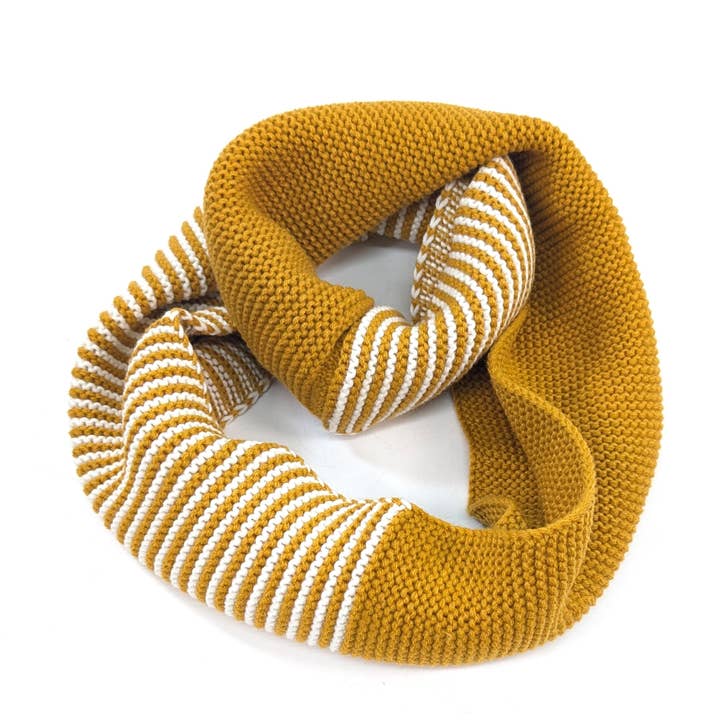 Black Ginger - Wholesale Scarf - Women's - Pandji - Half & Half Double Snood - Mustard3