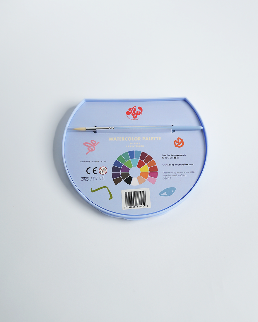 POP Party Supplies, LLC - Wholesale Party gift - 24 Color Watercolor Palettes & Brush - Art Party Collection9