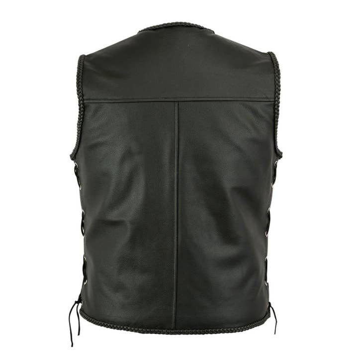Matchless York - Wholesale Vest - Heren - Gevlochten Rocky Biker motorvest met zware gespen en ritssluiting voor heren