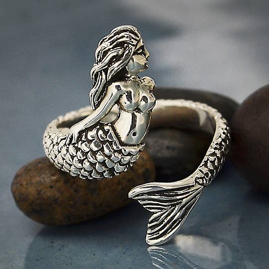 Nina Designs – wholesale Cocktail/statement ring – Sterling Silver or Bronze Adjustable Mermaid Ring0