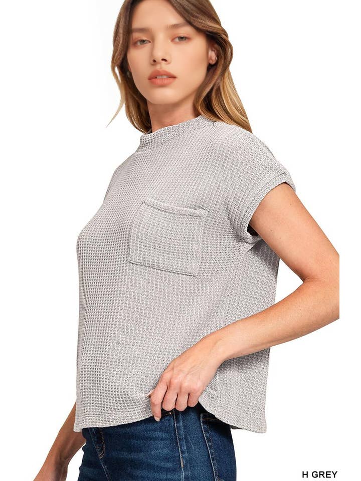 42POPS - Wholesale Knit Sweater - Women's - ....0930 Chenille Waffle Short Sleeve Sweater SI-269163