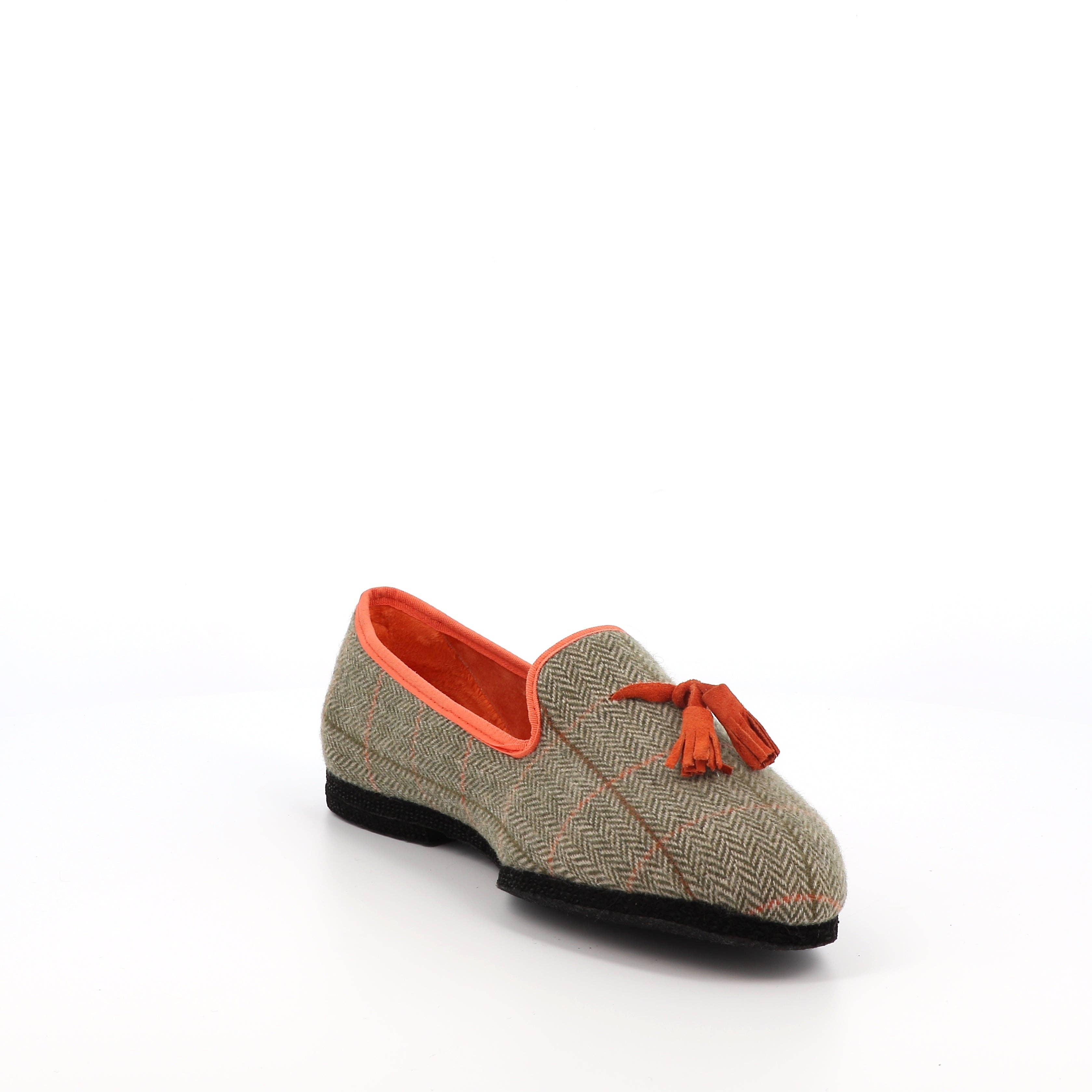 VOLUBILIS PARIS - Wholesale Flats - Women's - JO Tweed Green Slipper1