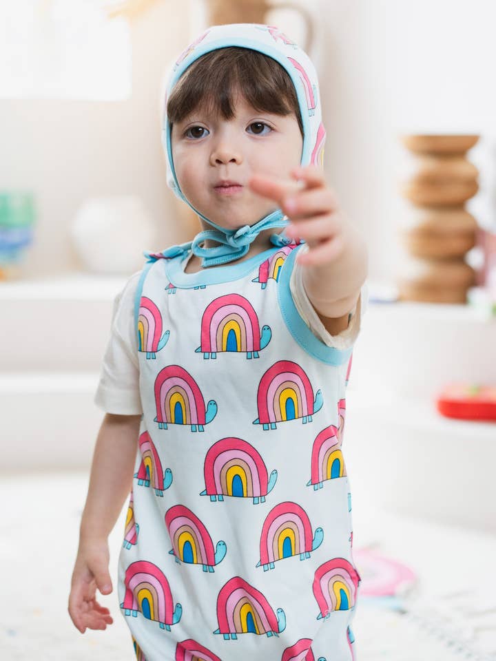 Billie Dungarees - Rainbow Turtle for wholesale by Ameelo
