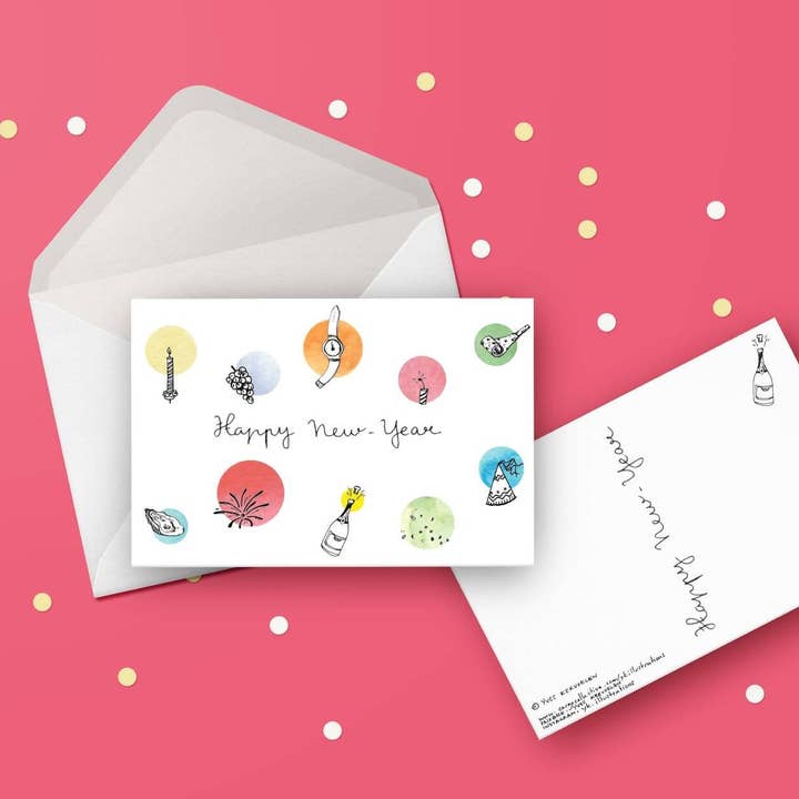 Christmas and New Year Greeting Cards Set of 5/10 for wholesale by Yves Kervoelen