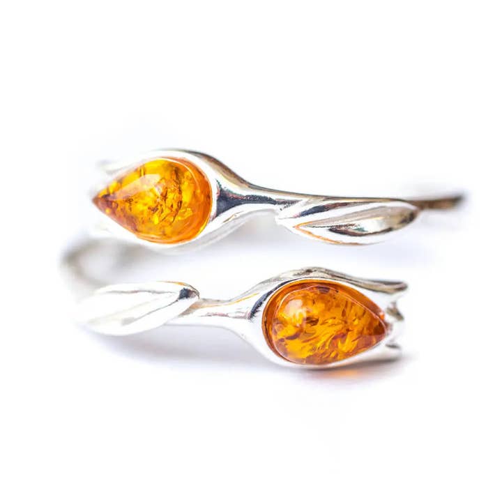 Amber Tulip Ring for wholesale by Baltic Beauty