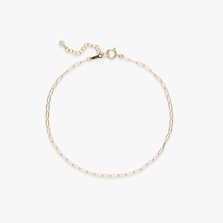 Paperclip chain anklet gold filled voor wholesale door Koi Atelier