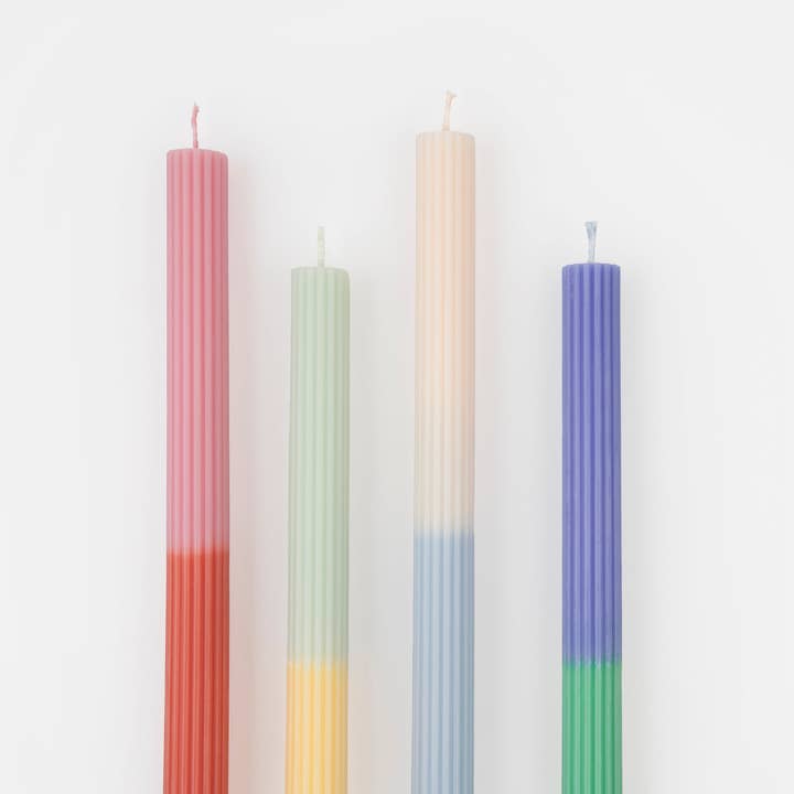 Meri Meri - Wholesale Tapered Candle/Candlestick - Multi Block Colour Table Candles3