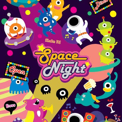 42959 Alien Space Night Sticker-12 for wholesale by BCmini