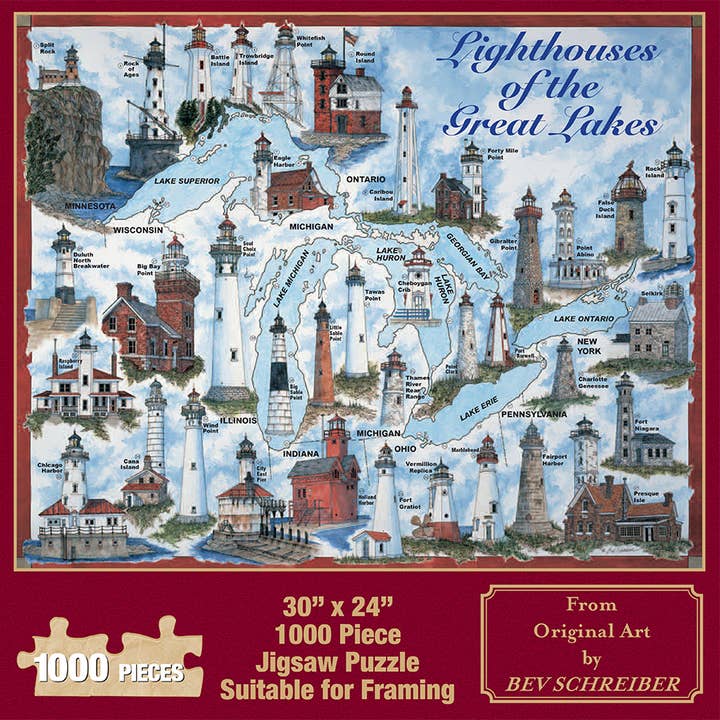 Heritage Puzzle - Wholesale Puzzle - Adult - Lighthouses of the Great Lakes Puzzle