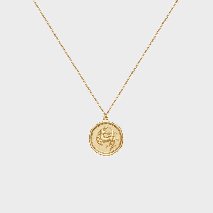 Sagittarius Astrology Coin Necklace for wholesale by Thesis of Alexandria