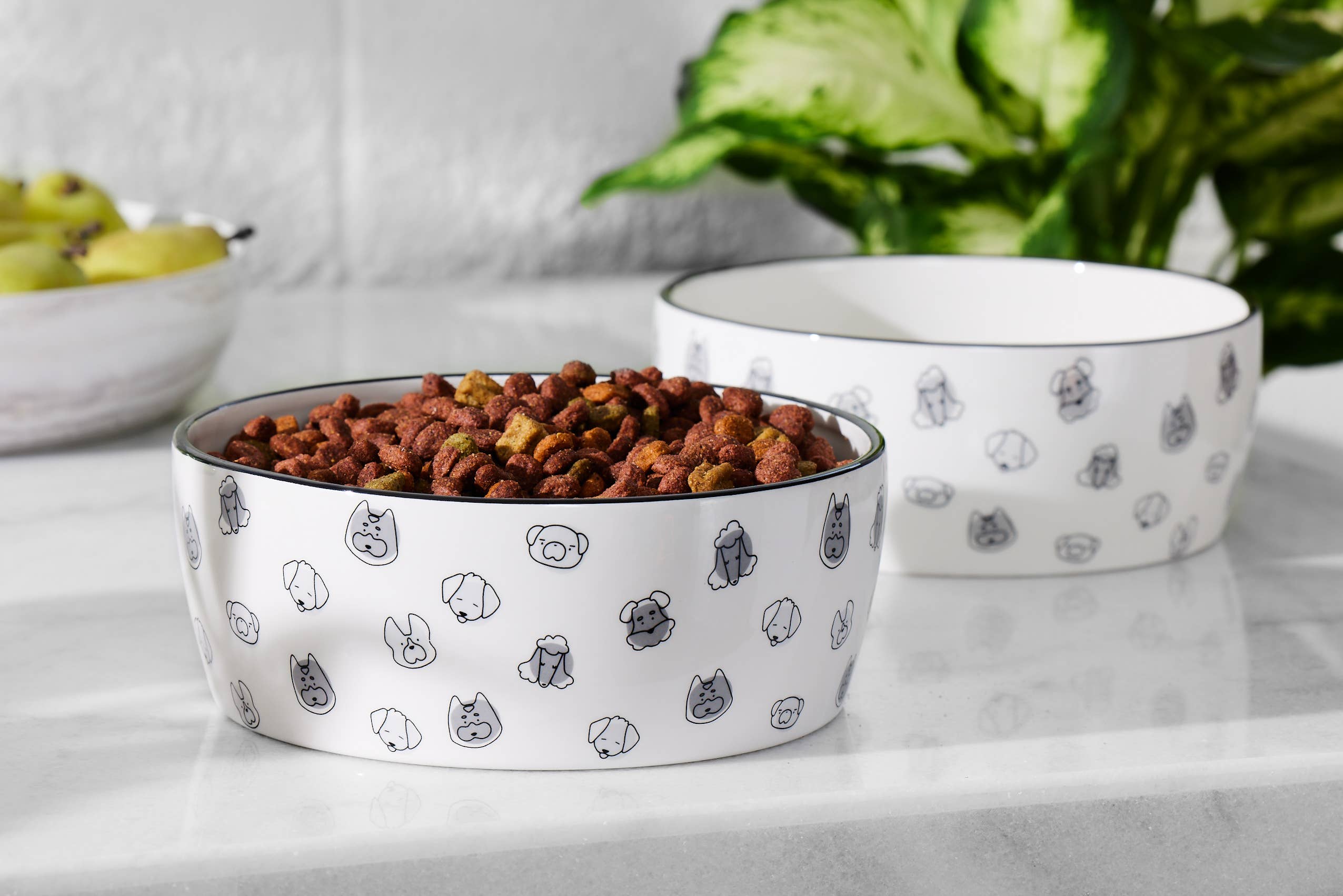Pearhead - Wholesale Pet Bowl - Cat/Dog - Dog Faces Pattern Ceramic Pet Bowl, Water or Food Dish, XL4