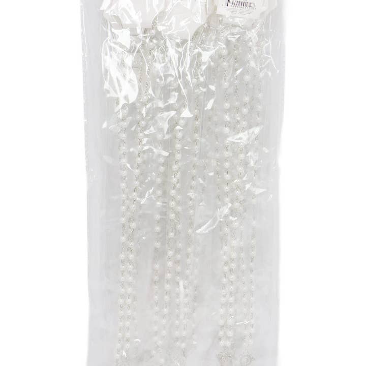 AS SHOWN True Cross White Prayer Beads Rosary Necklace for wholesale on Faire5