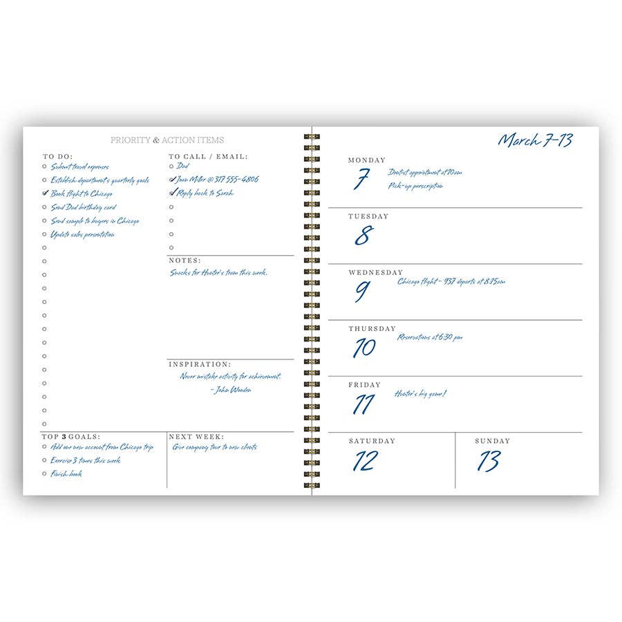 TF Publishing - Paper Goods – Agenda por atacado – Planejador semanal executivo sem data9