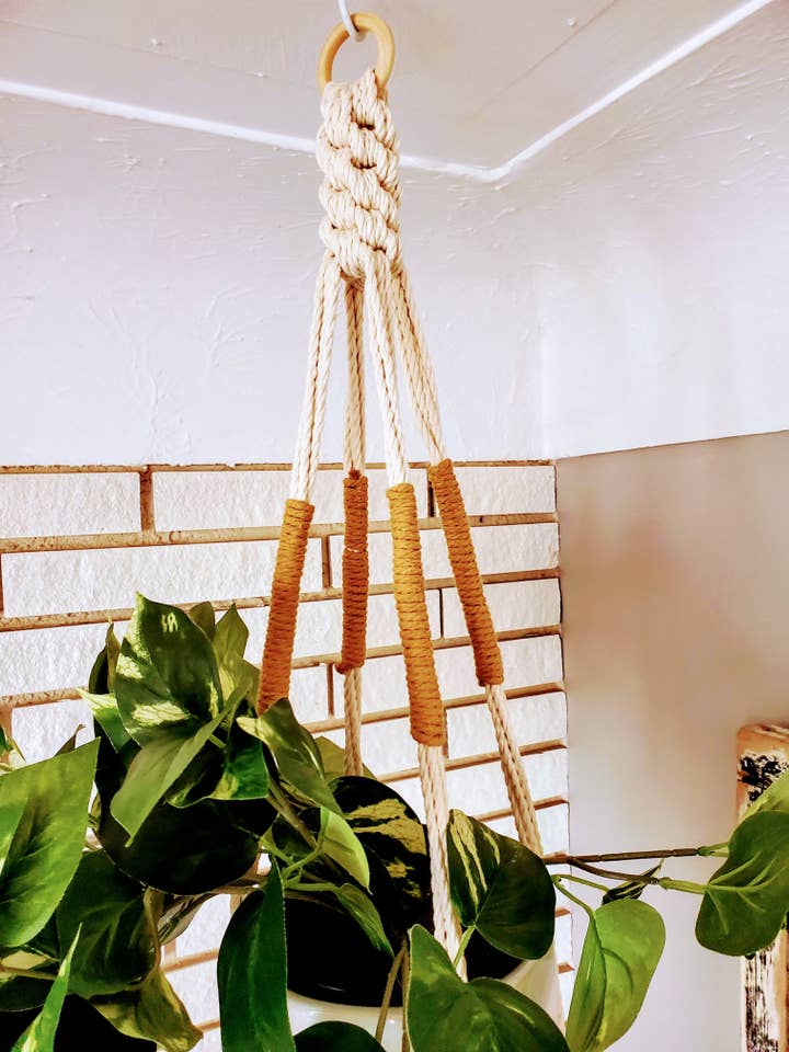 Handmade "Elizabeth" Macrame Plant Hanger for wholesale by Sully & Co. Handmade