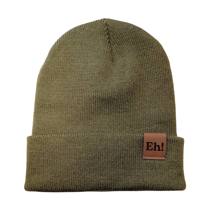 In Kanada hergestellte Mütze mit "Eh!"-Kunstlederetikett für den Großhandel von Rosefire