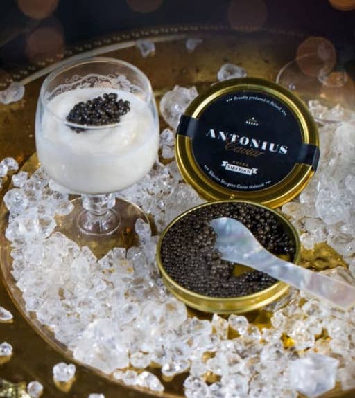Antonius Caviar – Peixe/frutos do mar por atacado – Caviar Antonius: Esturjão Siberiano 6 estrelas 125 g