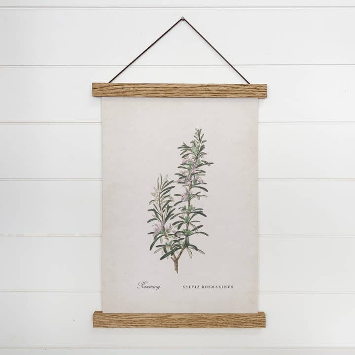 Kräuterkunst Leinwandbild zum Aufhängen, botanischer Rosmarin, Küchendekor für den Großhandel von Hangout Home