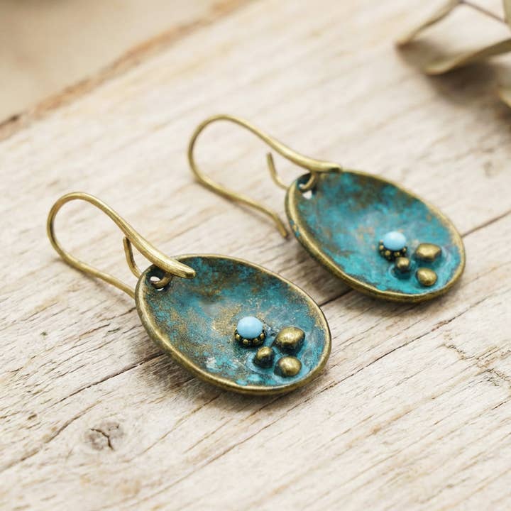 Boho Dangle turkis øreringe for engroshandel hos Verna Artisan Works