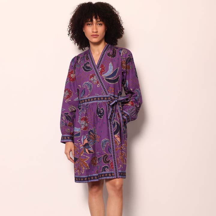 PURPLE SPARKLE CARA DRESS for wholesale by Maude-Vivante