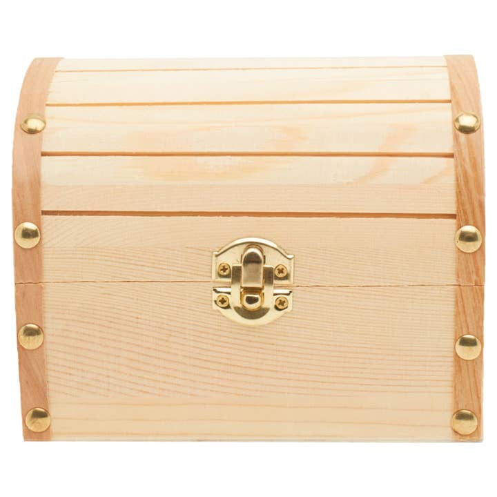 Woodpeckers Crafts - Wholesale Decorative Box - Unfinished Wooden Treasure Chest, 6" x 4.5"