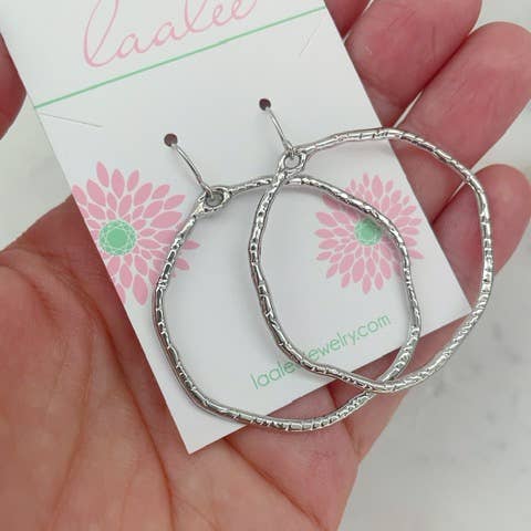 Silver Hoop Earrings, Silver Statement Jewelry, Everyday for wholesale by Laalee Jewelry