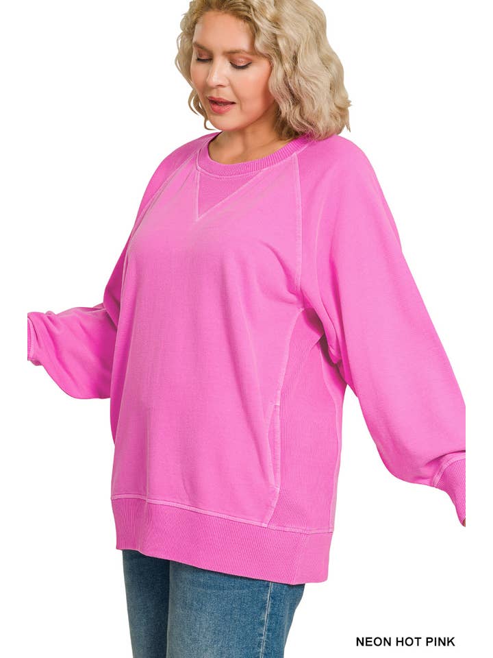 Vanilla Monkey - Wholesale Sweatshirt - Women's - Plus Pigment Dyed French Terry Pullover2