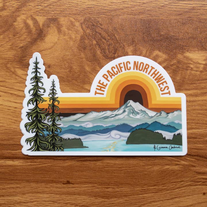 Autocollant Pacifique Nord-Ouest pour la vente par Gianna Andrews Studio