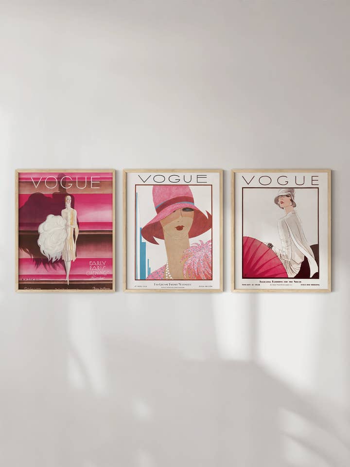 Vintage Vogue Art Print - Set of 3 for wholesale by Haus and Hues