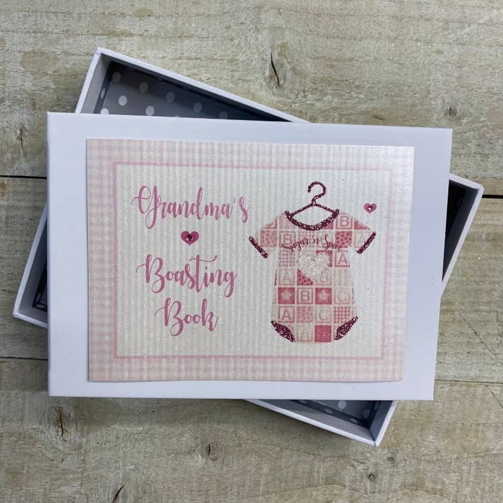 Grandma's Baby Vest Pink Mini Photo Album for wholesale by White Cotton Cards