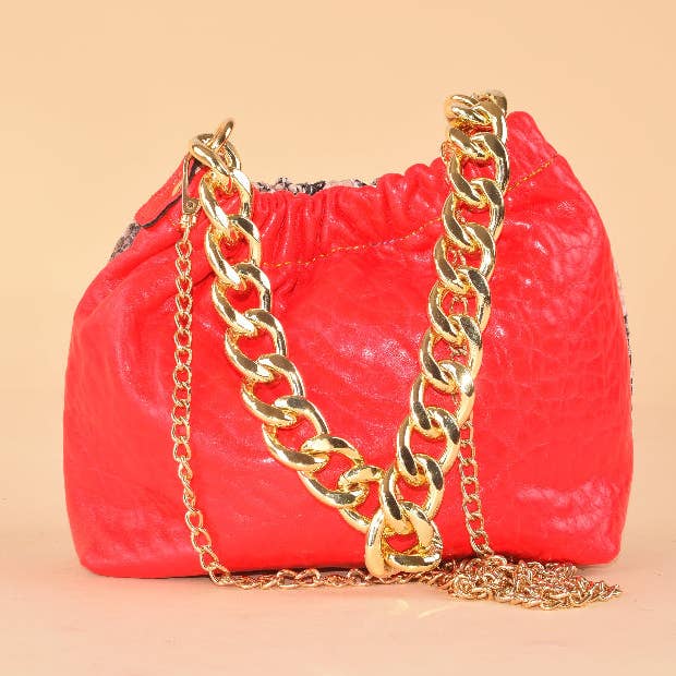 Marque Chain - Pochette en cuir patchwork pour la vente par ebarrito