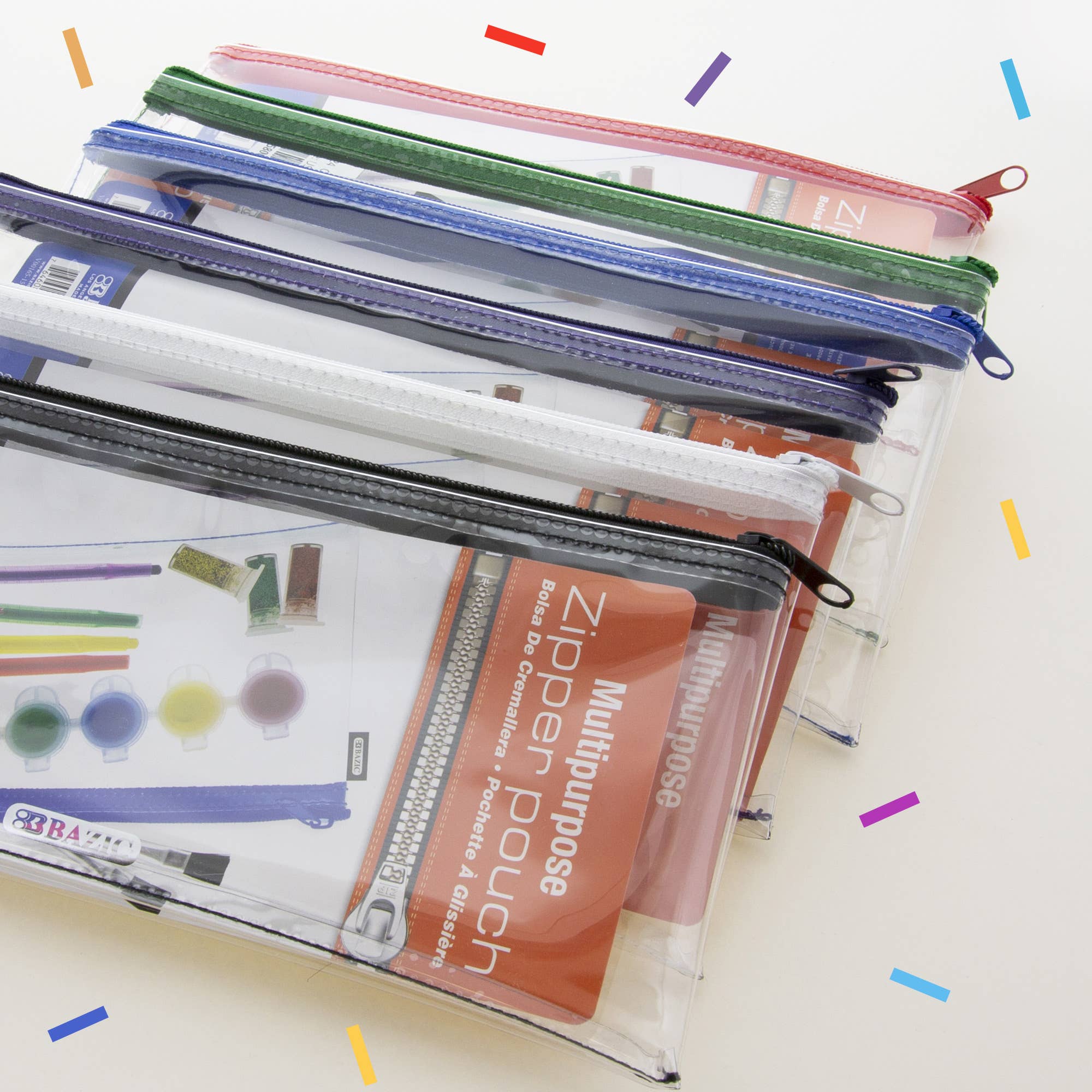 BAZIC Products - Wholesale Pencil Case/Pouch - Pencil Pouch Clear 11" x 5"1