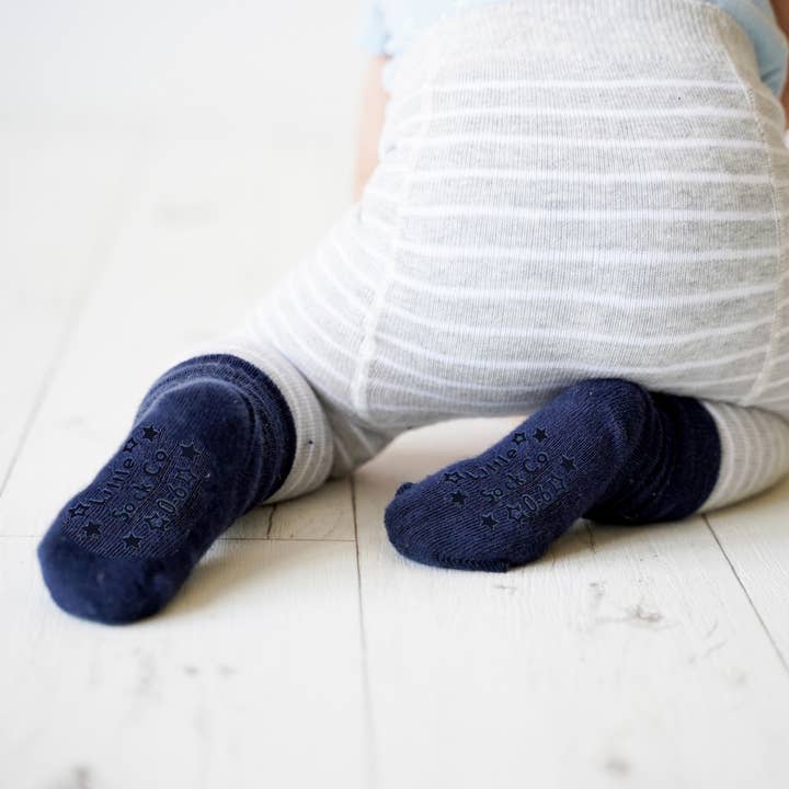 The Little Sock Company - Wholesale Socks - Kids & Baby - Non-Slip Stay on Baby and Toddler Socks - Plain Navy1