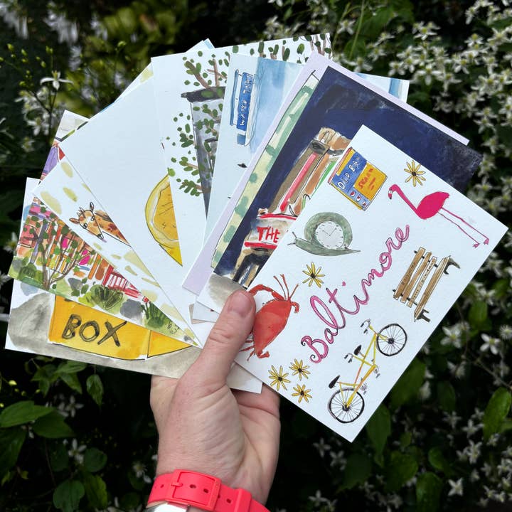 ELIZABETH GRAEBER art + illustration - Wholesale Postcard Set - Baltimore postcard pack1