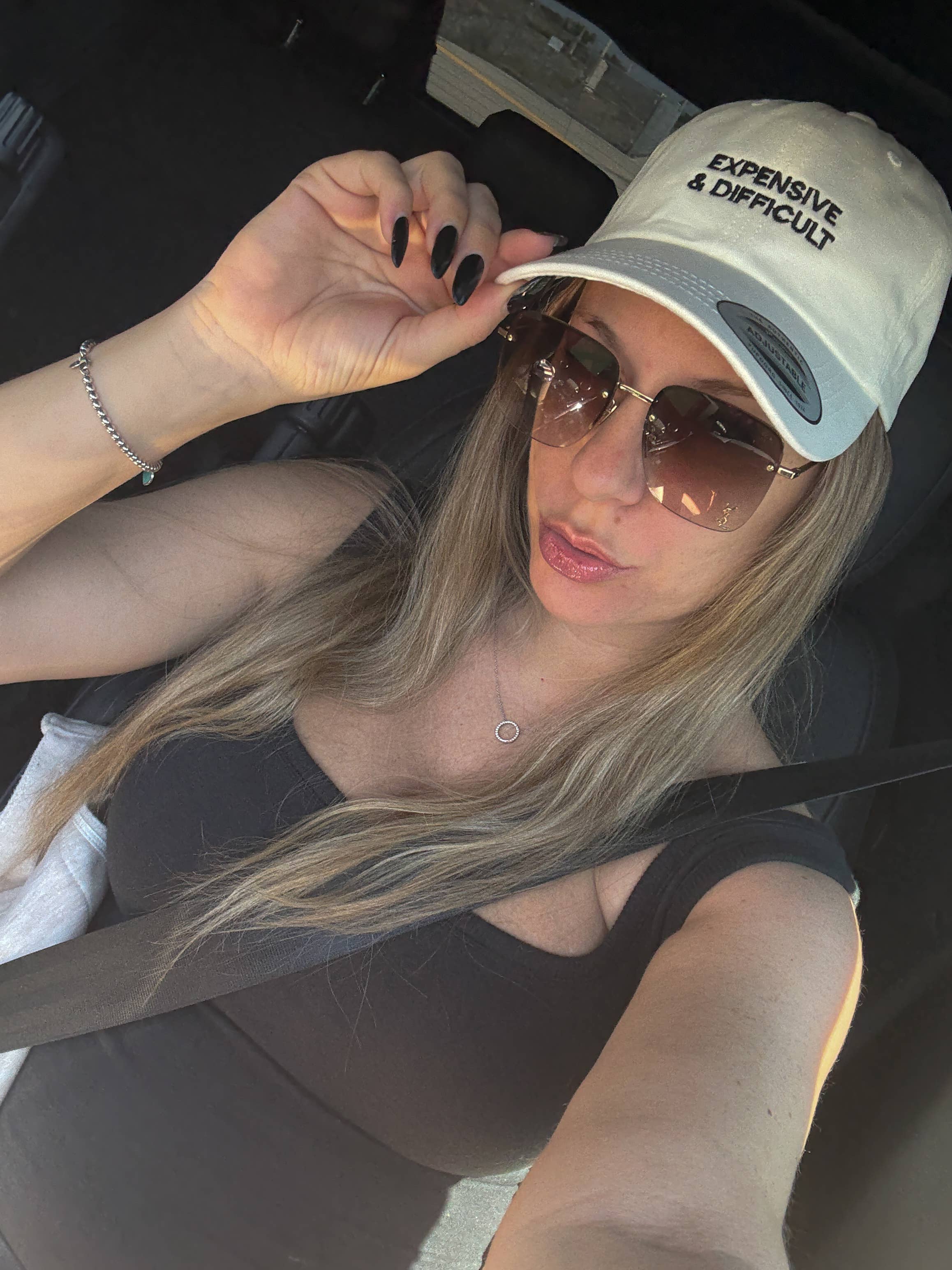 Adel Kasza Co - Wholesale Baseball Cap - Women's - EXPENSIVE & DIFFICULT" Embroidered Statement Cap1