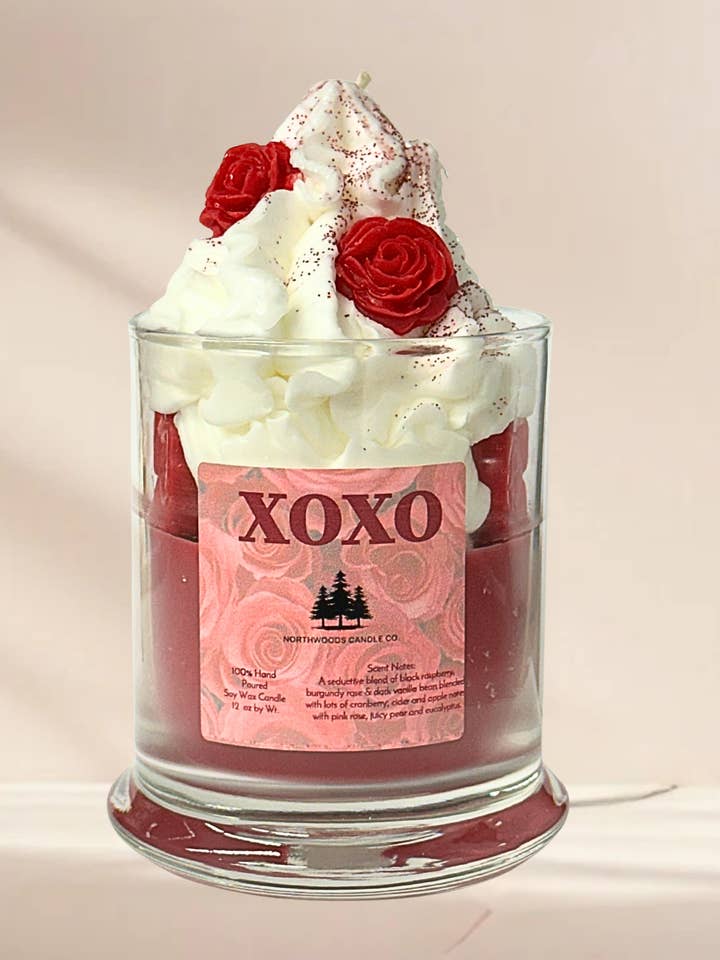 XOXO Valentine's Day Candle for wholesale by Splash Soap Company
