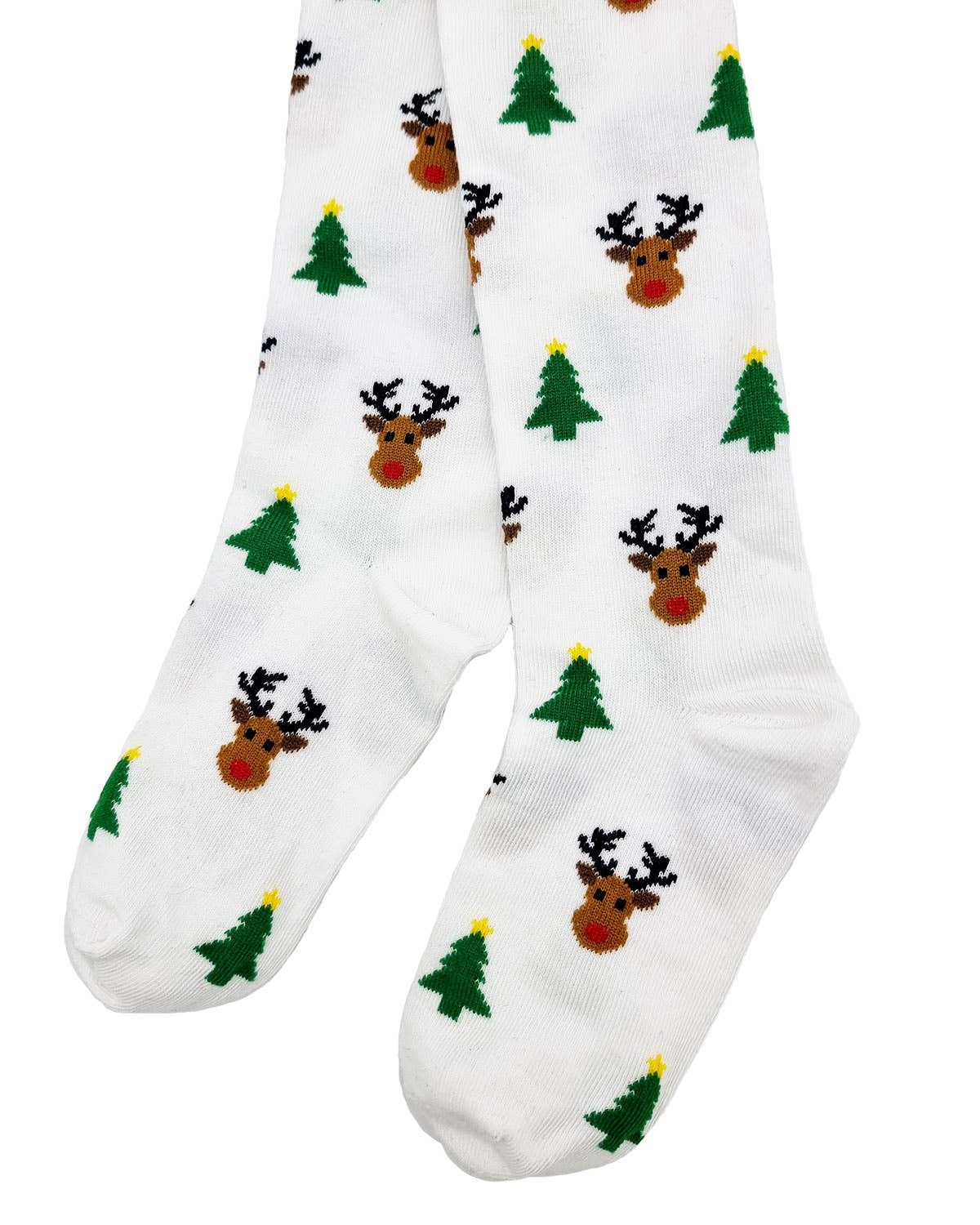 Snazzy Santa - Wholesale Tights - Kids - Christmas tights for kids "White with Rudolph"1