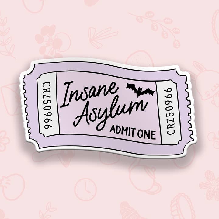 Insane Asylum Vinyl Sticker for wholesale by Pineberry Paper