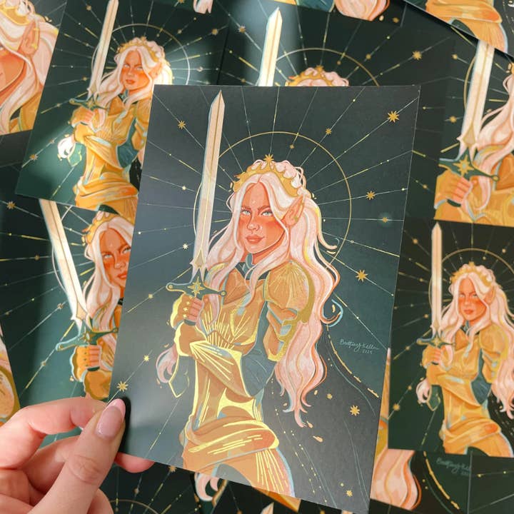 Brittany Keller Art - Wholesale Art Print - Aelin Gold Foil Print