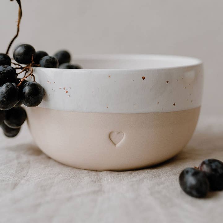 Eulenschnitt - Vendita all'ingrosso Ciotola - Ciotola a forma di cuore in terracotta, 15 cm (confezione da 4 pezzi)0