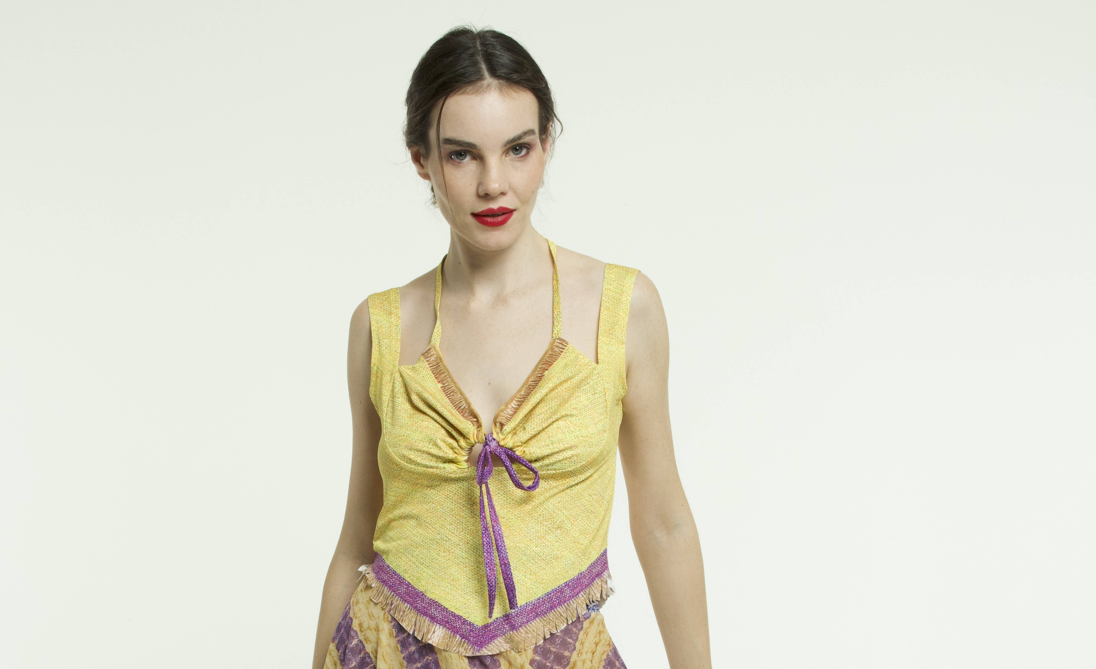 IPNG Design - Vendita all'ingrosso Camicetta - Donna - Blusa Tiki - Gialla - Estiva3