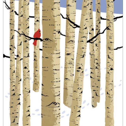 Studio Eleven Papers - Wholesale Season's Greetings Card - Birch Trees Holiday Card
