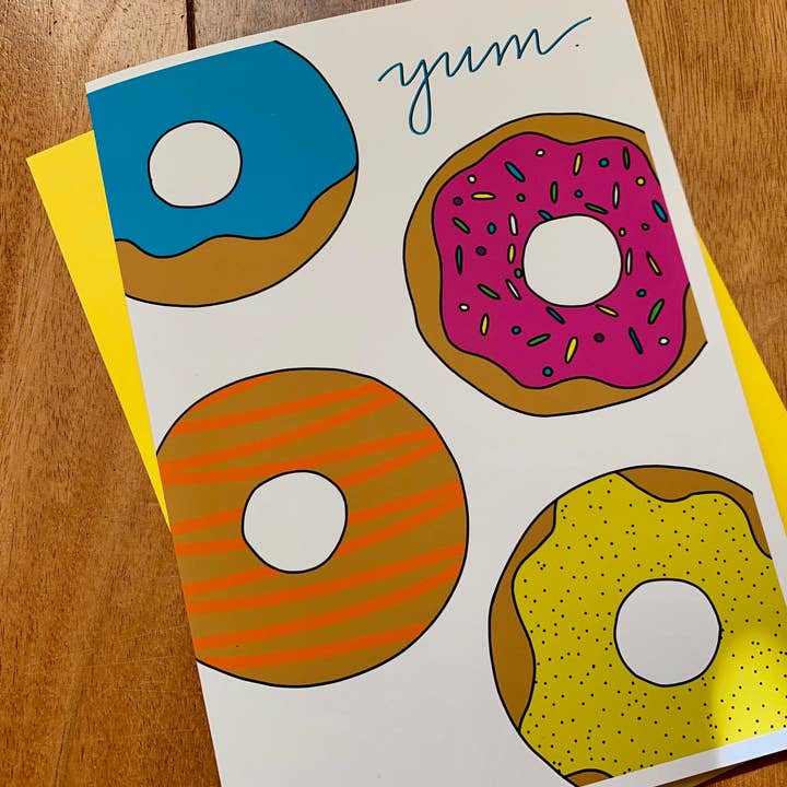 Stone Donut Design, LLC - Wholesale Gewone wenskaart - Jammie. Donuts! Schattige notitiekaart van StoneDonut Design2