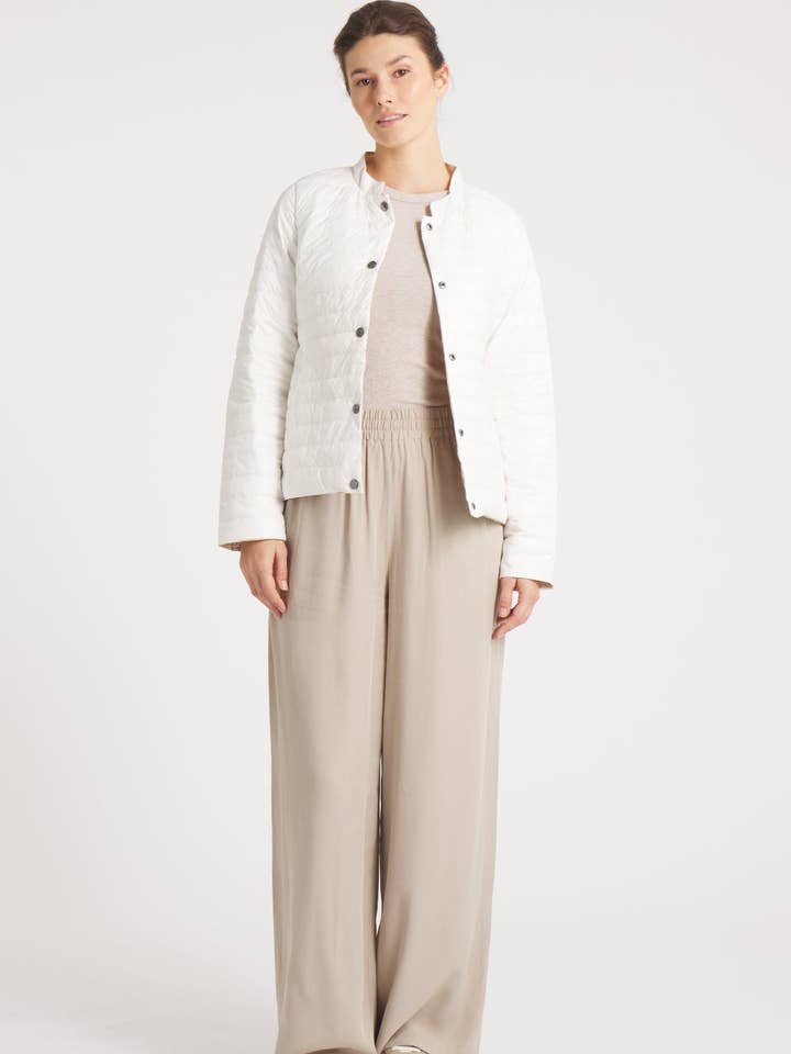 The Leicester in Matte | 2 in 1 Reversible Down Jacket | Camel / Ivory for wholesale by Cotes of London