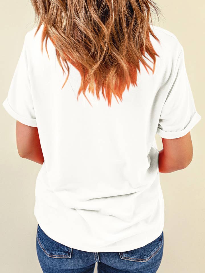 White Sequin Star Tee for wholesale on Faire1