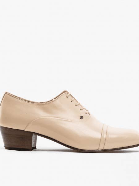 Scarpe Oxford da uomo in morbida pelle con tacco cubano e lacci avorio Club Cubano CORDOBA per la vendita all'ingrosso da parte di Club Cubano