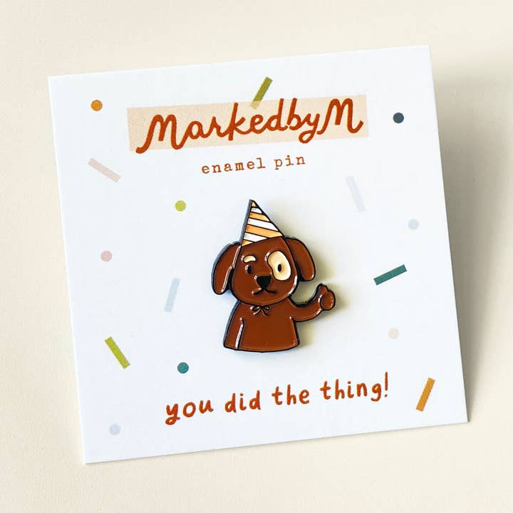 Alfie the Proud Pup - Enamel Pin for wholesale by markedbym