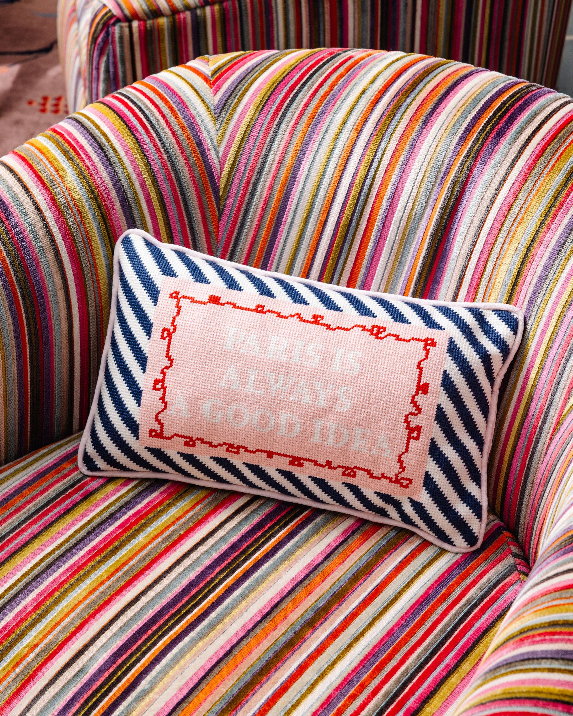 Furbish Studio - Wholesale Throw/Decorative Pillow - Paris Needlepoint Pillow2