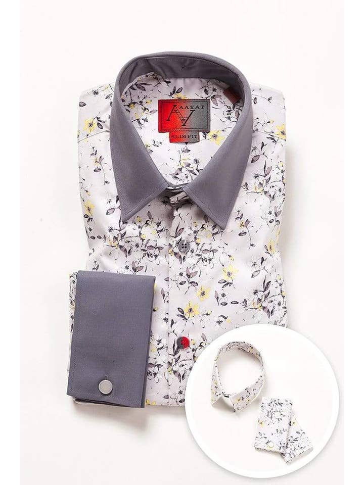 Aayat Menswear - Wholesale Button Down Shirt - Men's - FRENCH CUFF SHIRTS WITH REMOVABLE COLLAR MONTPELLIER