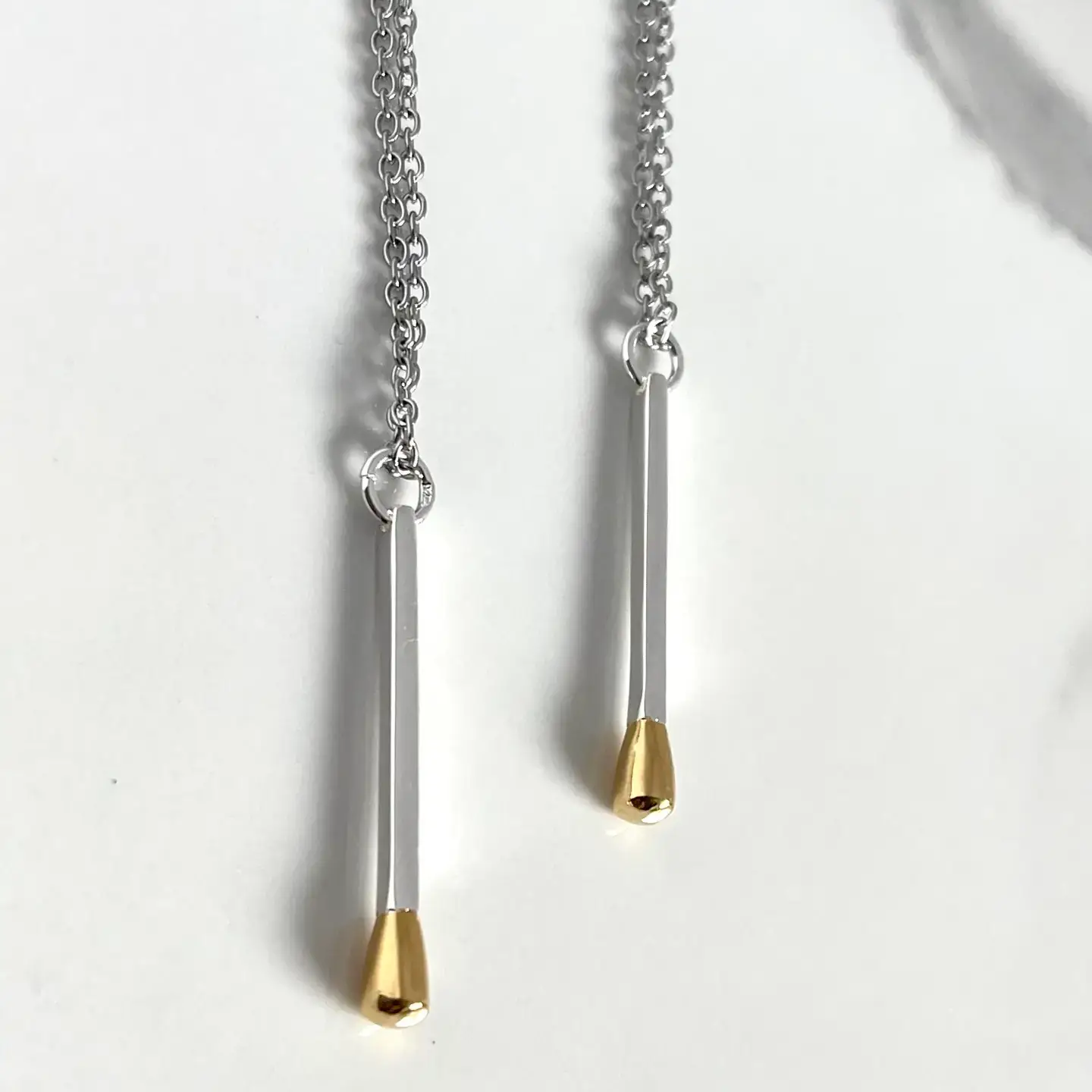 L Rae Charm - Wholesale Pendant/Charm Necklace - Matchstick Twin Flame Charm Match Silver Necklace1